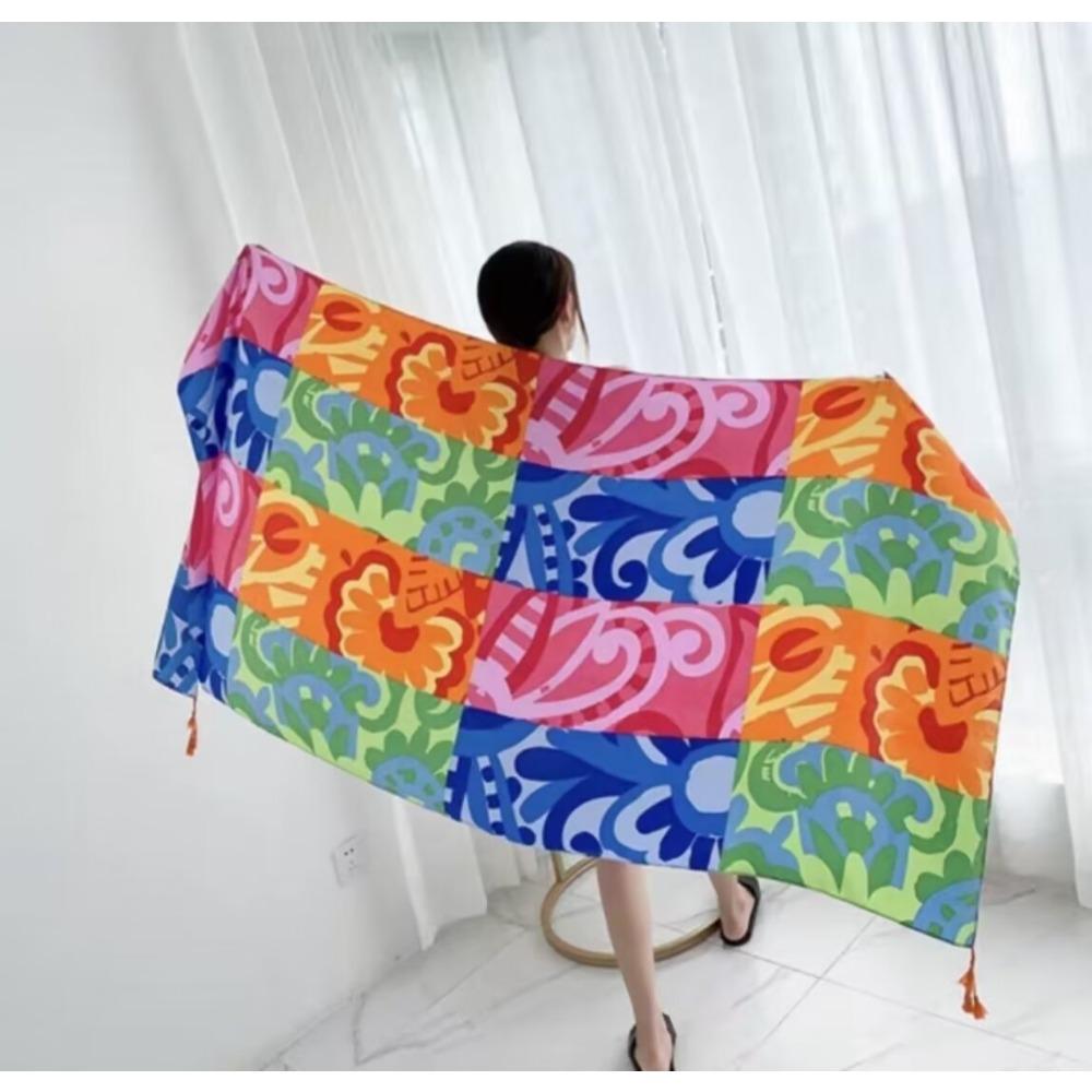 Chaka Salt Lake Great Northwest Tourism Ethnic Style Scarf Silk Scarf Women'S Summer Seaside Beach Shawl Sunscreen Thin