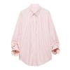 2025 Spring/Summer Women's Striped Casual Loose Turn-Down Collar Long-Sleeve Shirt