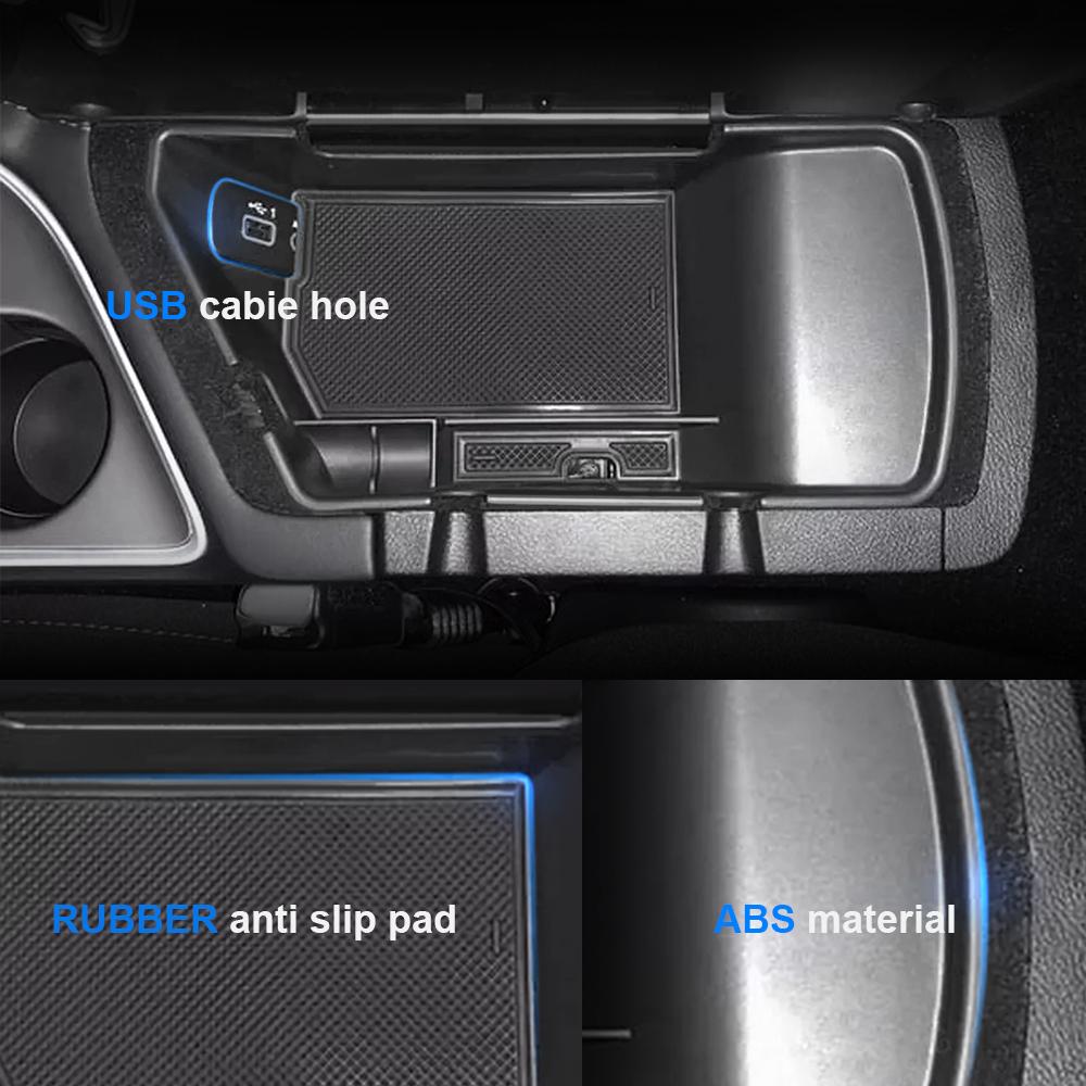 1pcs Car Center Console Organizer Tray Black Plastic Armrest Storage Box Fit for Dodge Challenger 2015-2022