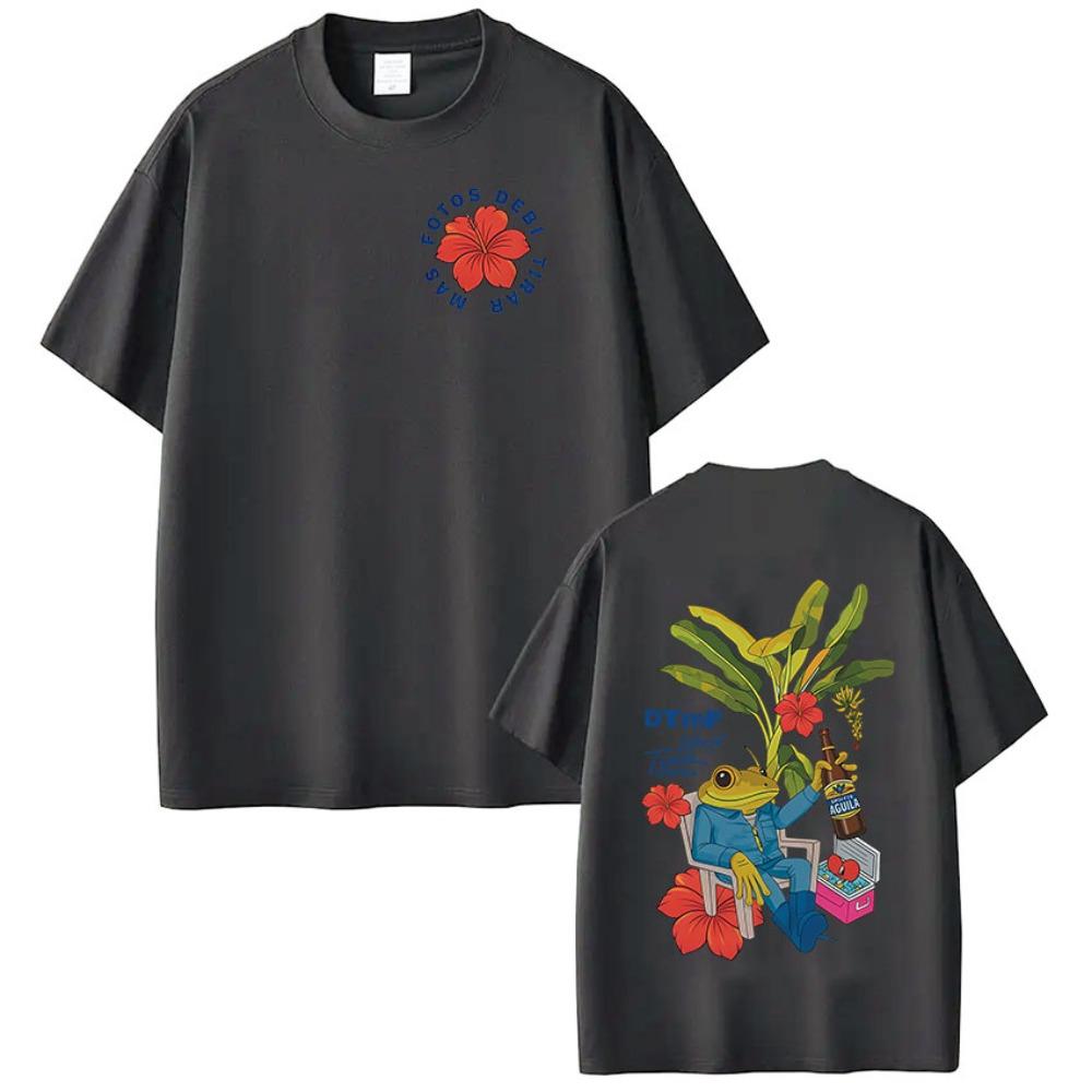 Rap World Tour Pattern Printed T Shirt for Men and Women Fashion Retro Hip Hop Round Neck Cotton Short Sleeve Street Wear