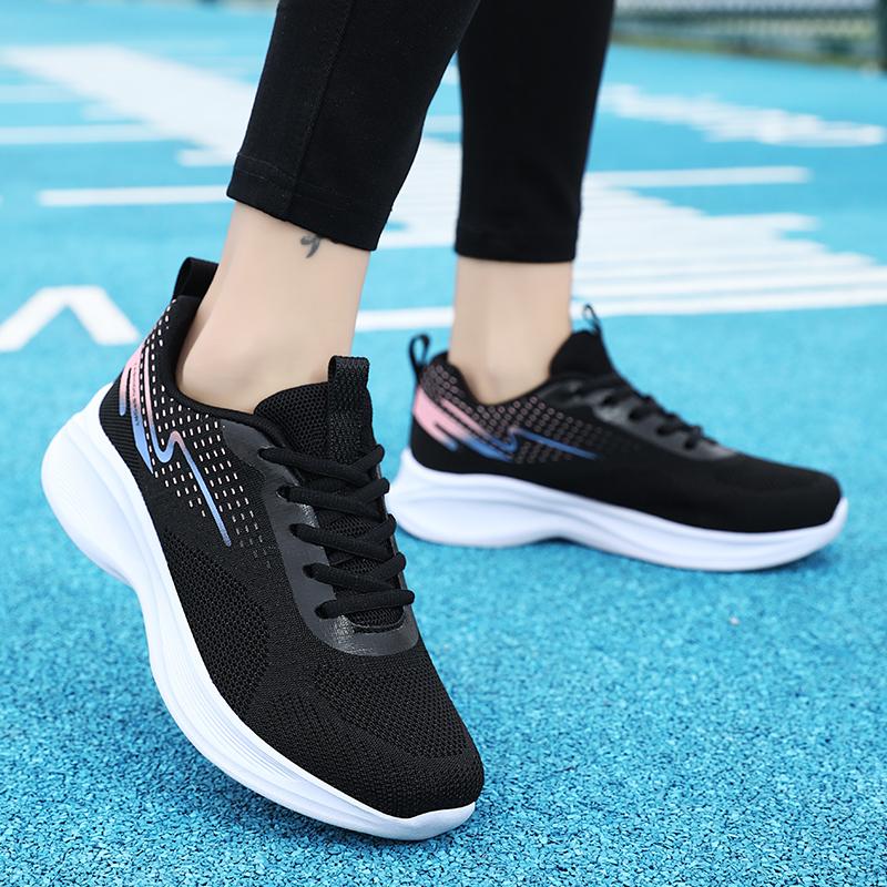 Women Sneakers Mesh Breathable Sports Running Jogging Chunky Platform Flat Shoes Student Casual Trainers Anti-slip Sneakers