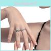 Einzigartiger Verstellbarer Offener Fingerring Für Damen Stilvolles Geometrisches Design Kupfer Modeaccessoire