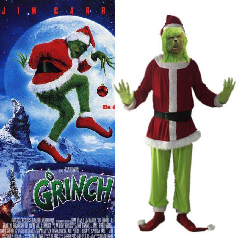Eye-catching Grinch Cosplay Costume Set For Halloween Masquerade Parties