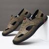 2025 summer men's shoes sandals hollow men's new breathable soft sole light casual going out hole shoes driving shoes