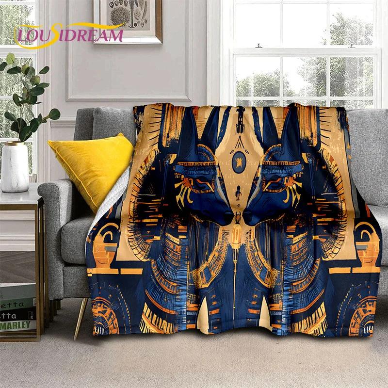 3D Ancient Egypt Death Anubis Pharaoh Horus Mythology 2025 Soft Blanket,Soft Throw Blanket for Home Bedroom Bed Sofa Cover Child