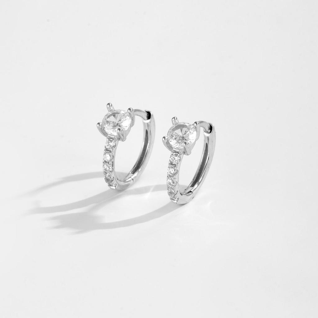 ANDYWEN 925 Sterling Silver Hoop Earrings Ladies Earrings Irregular Cubic Zirconia Earrings Fine Jewelry Gifts