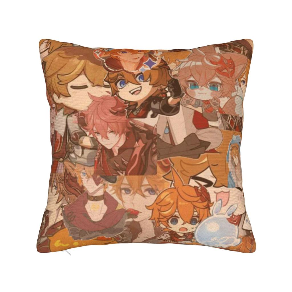 Warm Car Tartaglia Childe Genshin Impact Decor Pillowcases Merch Pillow Cover Square Multi Size