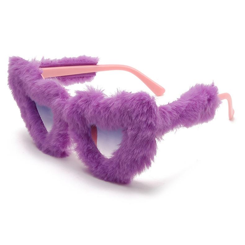 New Fashion Glasses Plush Love Sunglasses Peach Heart Dance Party Funny Heart Sunglasses