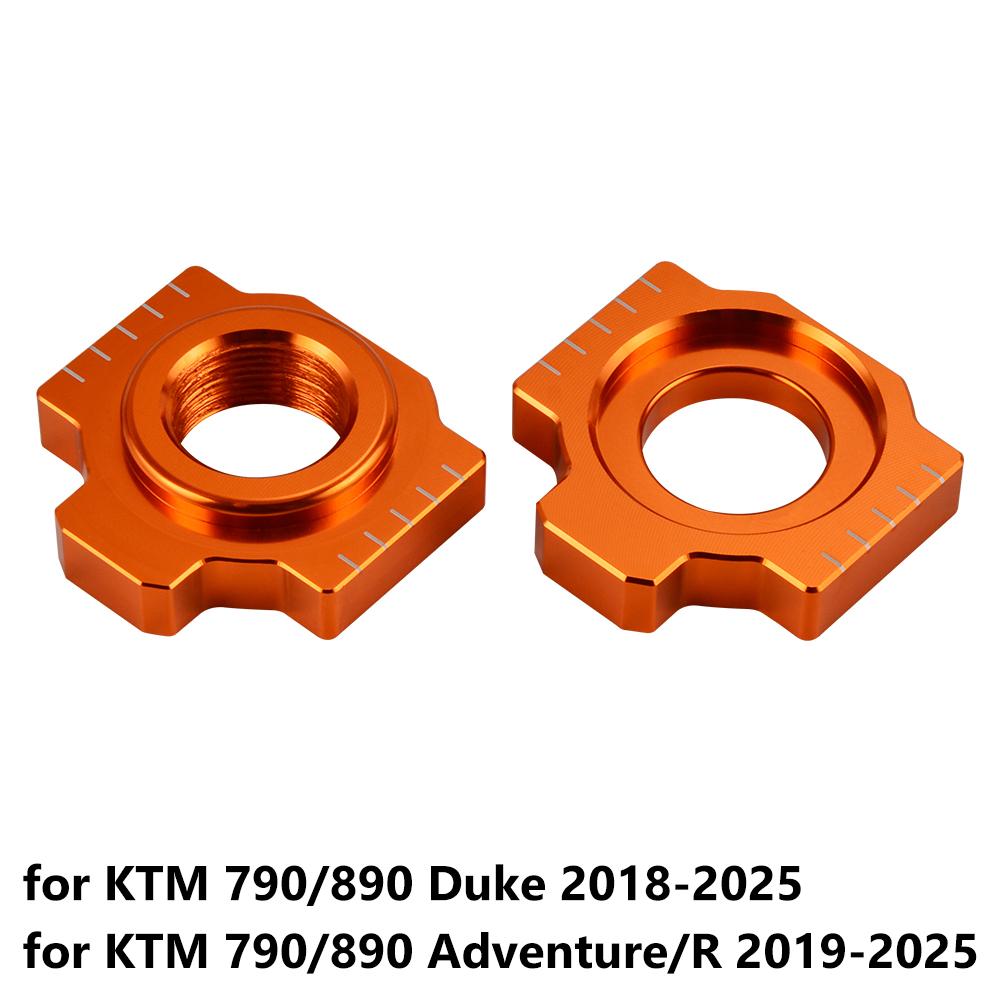 Motorcycle Aluminum Rear Axle Blocks Chain Adjusters for KTM 790 Adventure/R 890 Adventure/R 2019-25 790 Duke 890 Duke 2018-2025 for 790 890