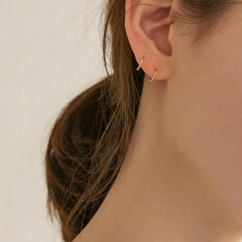 LUNNE 14k Daily One-Touch Ring Earrings (14k Gold) #ER01