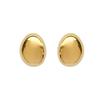 Elegant 925 Silver Glossy Oval Goose Egg-Shaped Statement Earrings