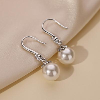 Personalisierte Muster Perle Zirkon Ohrringe Damen Ohrhaken leichter Luxus Nischen-Ohrschmuck