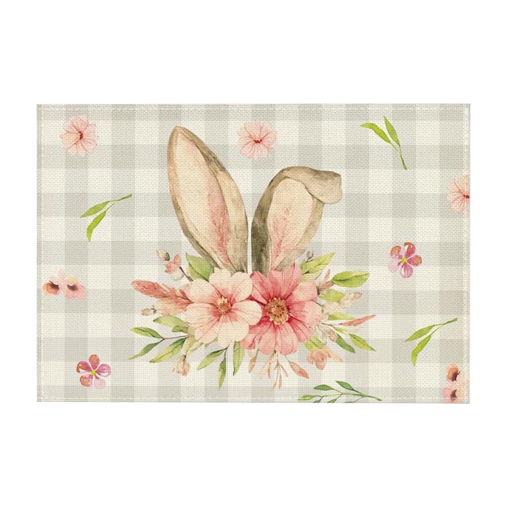 Easter Placemat 1812in, Bunny Pattern, Spring Holiday , Indoor Placemat, Home Decor.