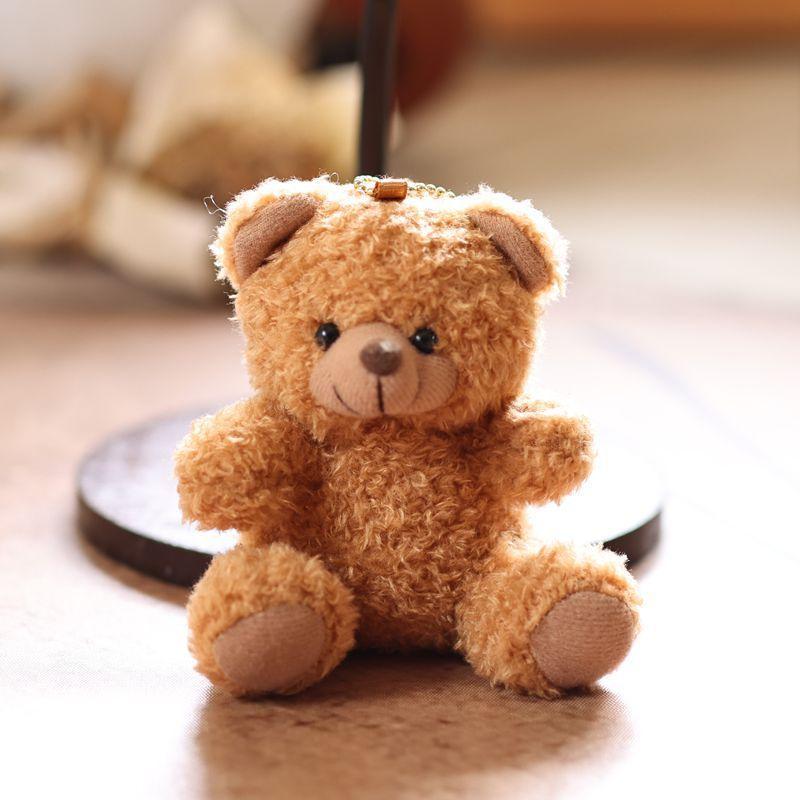 

Cute Bear Plush Keychain With Soft Short Pile For Bag Decoration And Gift