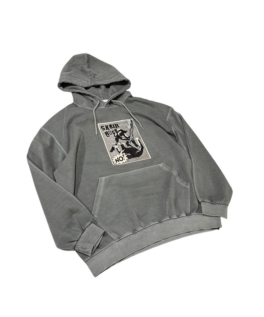 SK8ER ROCK No Control Pigment Sweat Hooded (Gray)