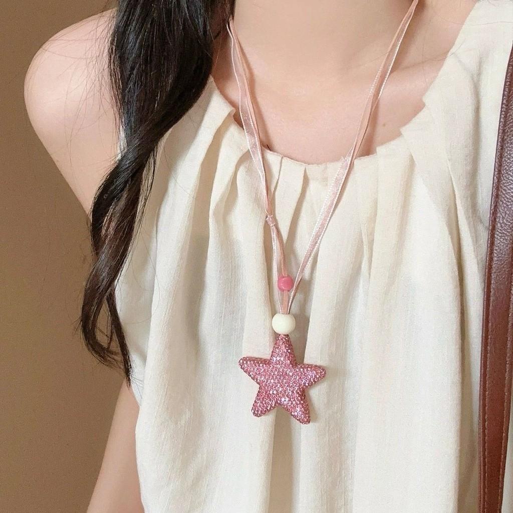 Geometric Star Pendant Necklace For Women With Sparkling Water Drilled Crystals For Daily Wear