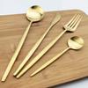 4Pcs Gold Matte Tea Spoon Cutlery Stainless Steel Coffee Spoon Silverware Small Stirring Spoon Tableware Kitchen Flatware