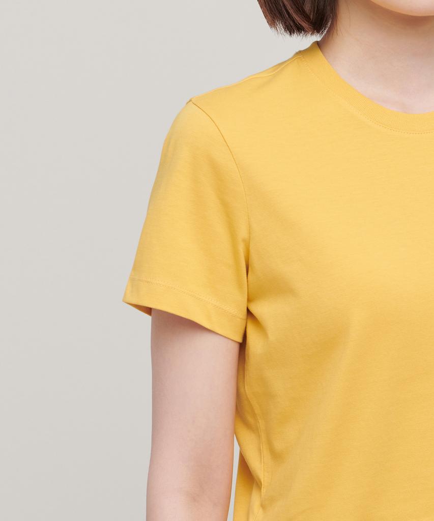 MUSINSA STANDARD WOMAN [Cooltandard] Women'S Crew Neck Crop T-Shirt [Mellow Yellow]