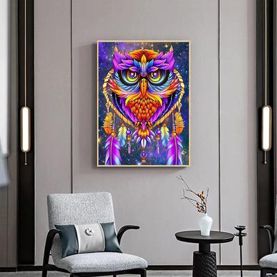 5D Diy Diamond Painting Colorful Owl Cross Stitch Set Full Diamond Embroidery Mosaic Art Picture of Rhinestones Decor Gift