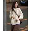 Demana Women's Lazy Beige Hooded Sweatshirt