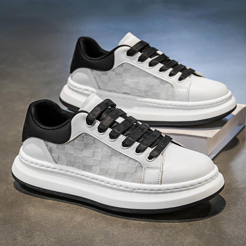 

Мужская обувь 2025 новая летняя студенческая трендовая универсальная дышащая на толстой подошве популярная мужская спортивная и повседневная обувь высокого класса 39 чёрный