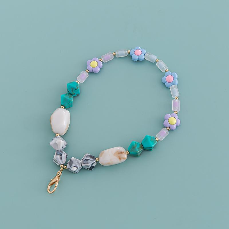 DIY 40cm Acrylic Bead-in-Bead Heart Bag Chain with Multi-color Options