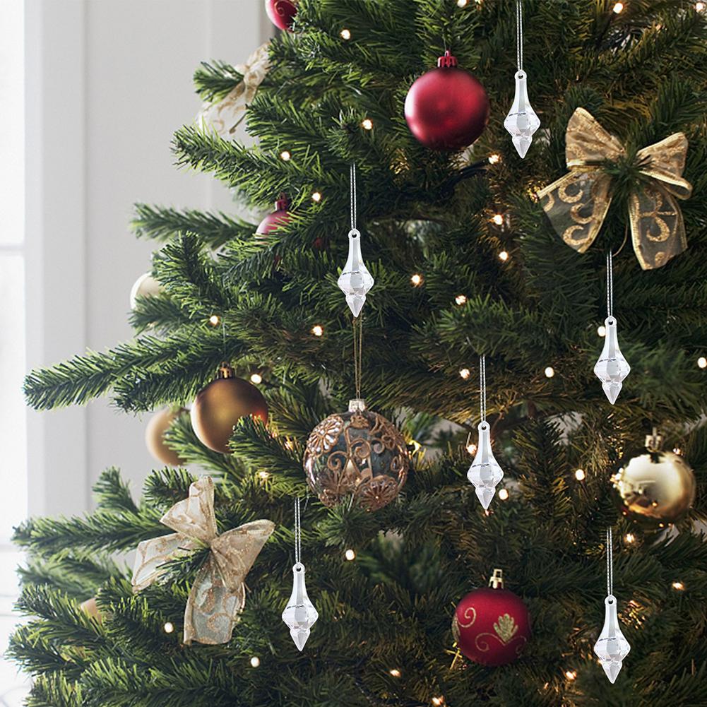 10-50PCS Crystal Xmas Tree Pendant Xmas Tree Decorations Hanging Festive Party Supplies Hanging Tree Personalized Pendant