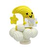 Handmade Crochet Polyester Desktop Decorative Ornament Cute Cartoon Stuffed Soft Moon Star Cloud Positive Word Card Gift KIVA