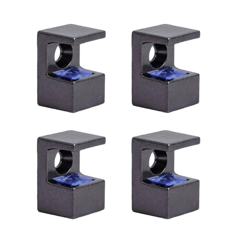 

Pack of 4 Sturdy Zinc Alloy Glass Brackets Adjustable Convenient for 10 12mm Glass Panel with Stable Rubber Designs