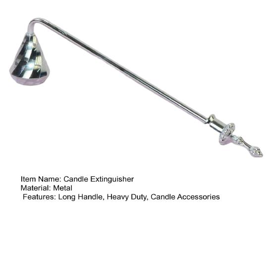 Candle Snuffer with Long Handle Putting Out Candle Wick Flame Extinguishing Tool Candle Extinguisher Accessory Decorative Metal Candle Cover Tool