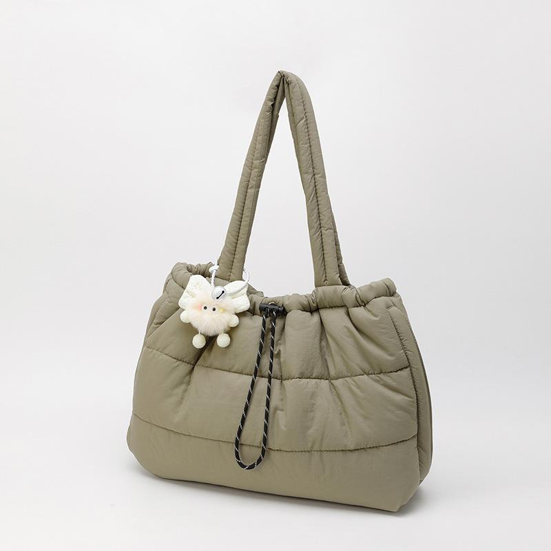 New Women Shoulder Bag Large Capacity Quilted Puffer Tote Casual Trendy Crossbody Handle Bag Textured Casual Bags for Travel