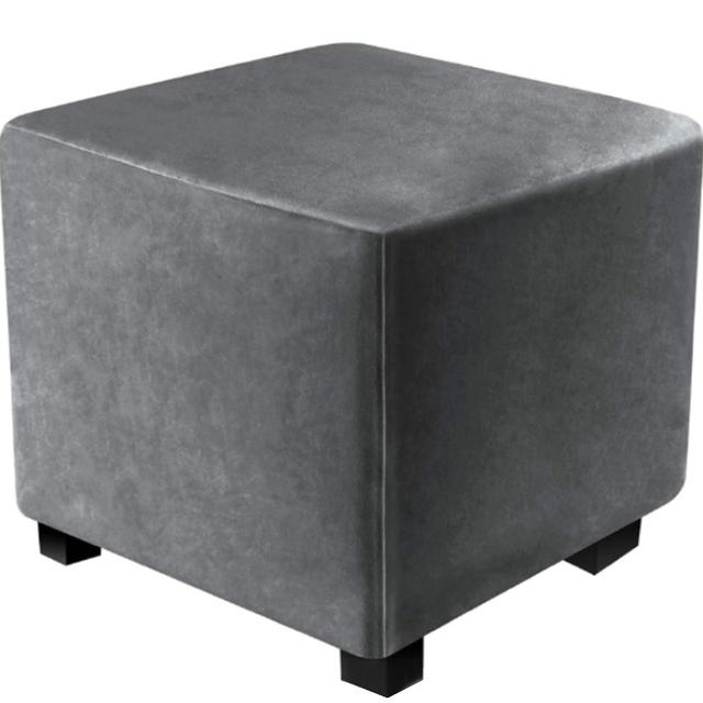 Square Elastic Ottoman Cover Thicken Velvet Footstool Covers 360 Degree All -Inclusive Chair Cover Protector For Living Room