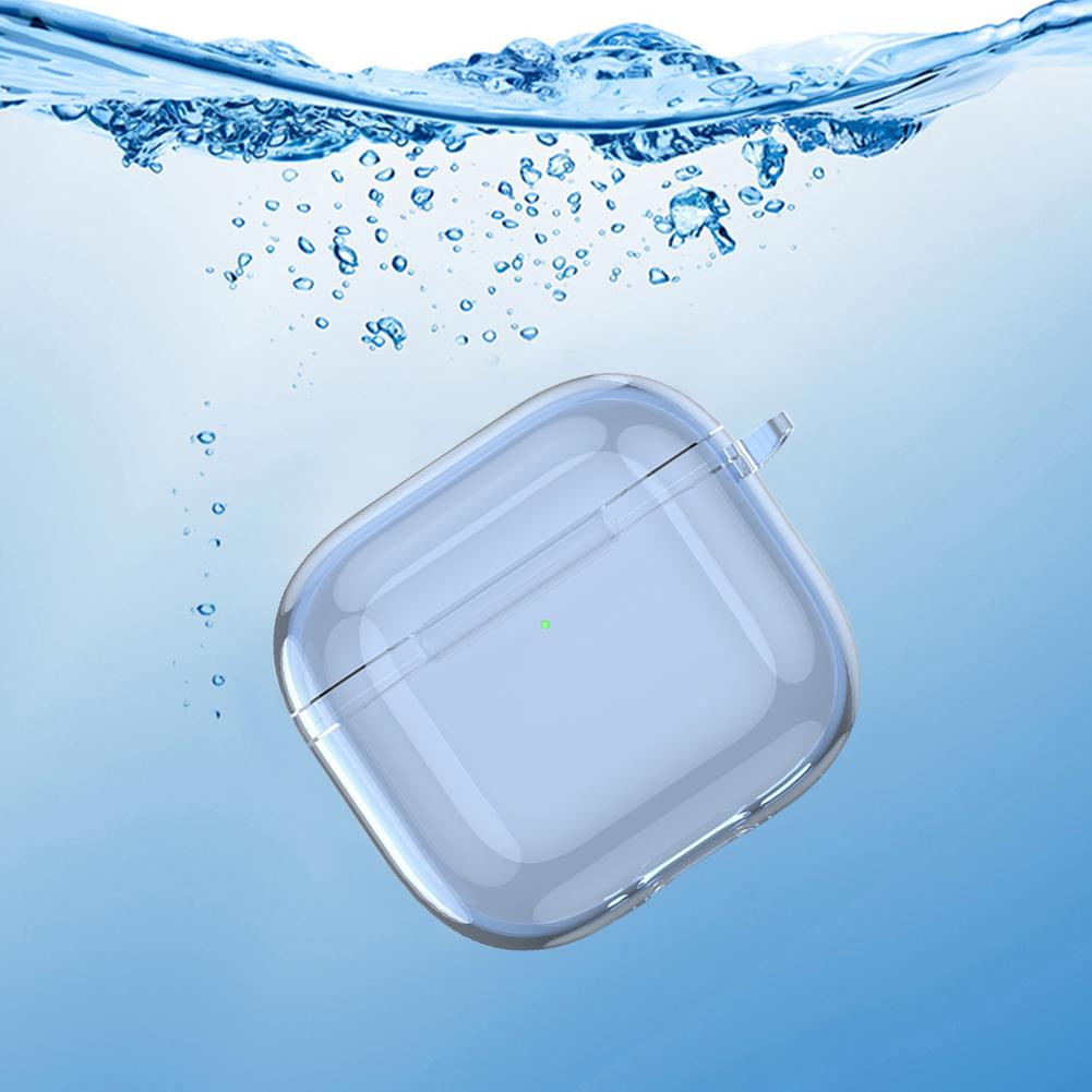 Wireless Earphone Cover TPU Shockproof Protective Cover Skin with Carabiner Transparent Case Anti-fall for Apple Airpods 4 2025