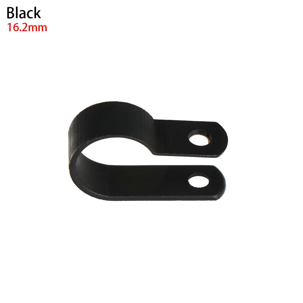 100PCS R-Type Nylon Cable Clamp Plastic P Clips Black Nylon Fasteners Cable Mounting Fix Hardware Electrical Fittings