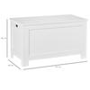 Lift Top Storage Chest Toy Box Organizer with Lid and Safety Hinges for Bedroom Entryway Living Room - White