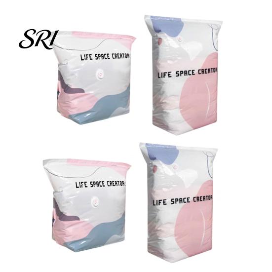 Sacchetti Compressibili da Viaggio Sacchetti Sottovuoto, Salvaspazio Sacchetti con Valvola ad Aria Senza Pompa, Organizer Impermeabile Riutilizzabile per Vestiti Biancheria da Letto