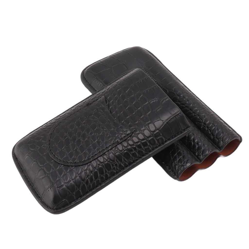 Portable Cigar Case 3 Holder Leather Humidor Box Cigar Moisturizing Protection Storage Bag