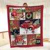 1pc Christmas Element Print Blanket, Soft Cozy Throw Blanket Nap Blanket For Travel Sofa Bed Office Home Decor, Christmas