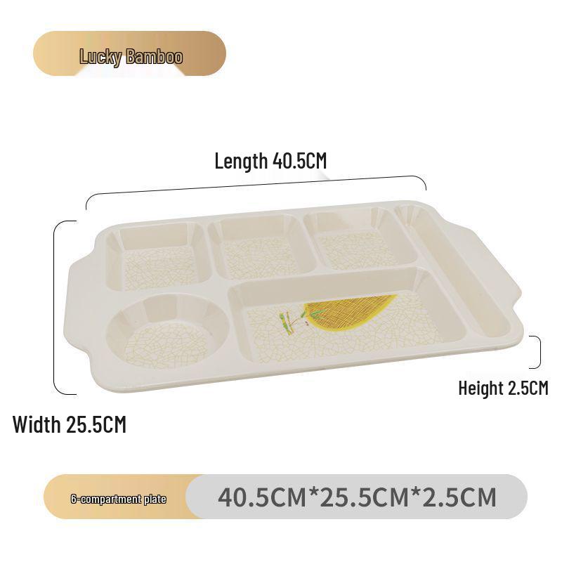 Drop-Proof Melamine Six-Grid Food-Grade Dining Plate