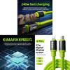 240w Fast Charging Silicone Data Cable With Visible Power Display For Apple Huawei Xiaomi Devices