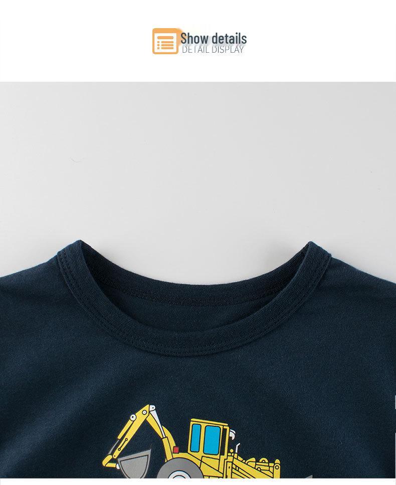27KIDS Summer Boys' Excavator T-shirt - Short Sleeve Baby Boy Top