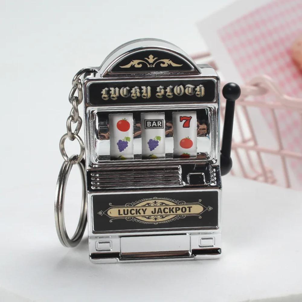 Simple Fashion Trend Keychain Toy Fruit Machine Slot Machine Keychain Personalized Creative Car Pendant Key Ring GiftAccessories