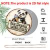 2D Flat, 1pc Round Aluminum Hanging Sign - "Ice Cream with Dad" Cute Panda Vintage Metal Wall Art, Retro Summer Sweet Design, Perfect for Father's