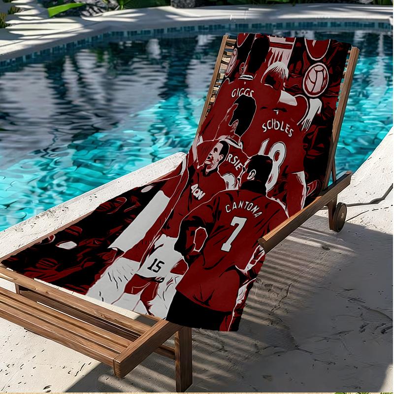 Manchester United F.C Print Beach Towel, Versatile Lightweight Absorbent Beach Towel for Pool Surf Yoga Bathroom, Perfect Birthday Holiday Gift