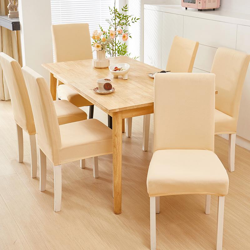 Elastischer Stuhlbezug Einteilig Schmutzabweisender Hockerbezug Hotel Zuhause Esszimmerstuhlbezug Stuhlbezug Milchseide Einfarbig