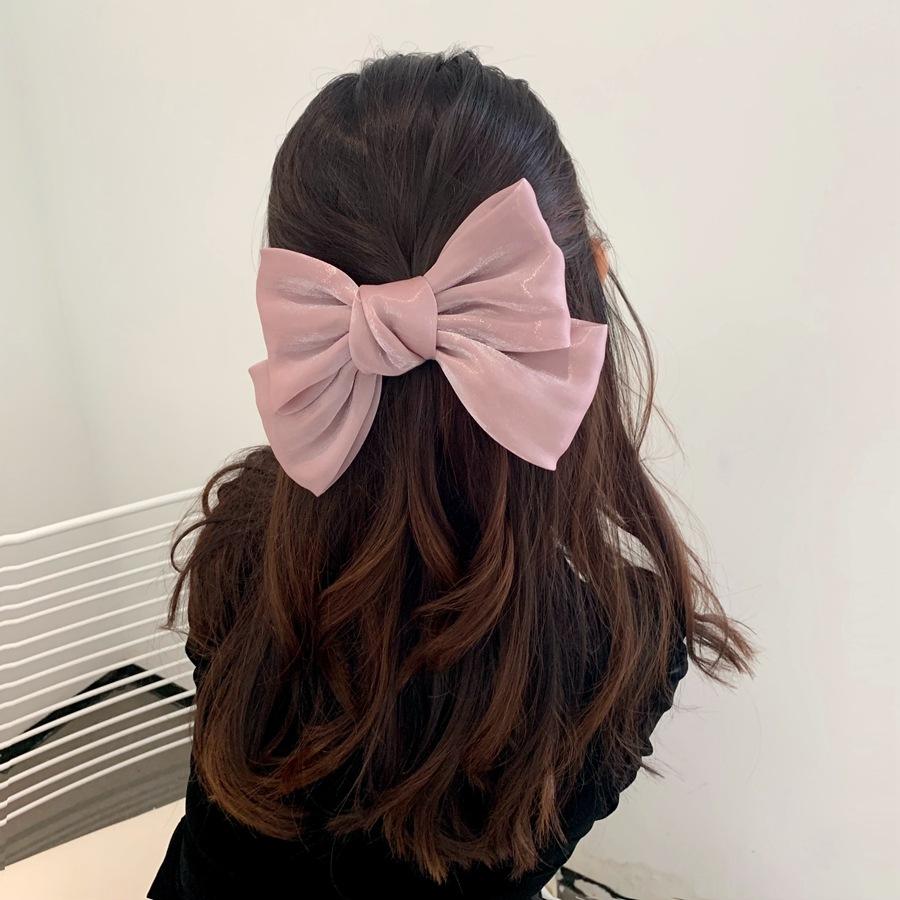 Large Bow Clip for Back of Head, Nature Style Hair Clip with Ribbon, Japanese INSPIRIED Side Clip, Fairy Hair Accessories for Women