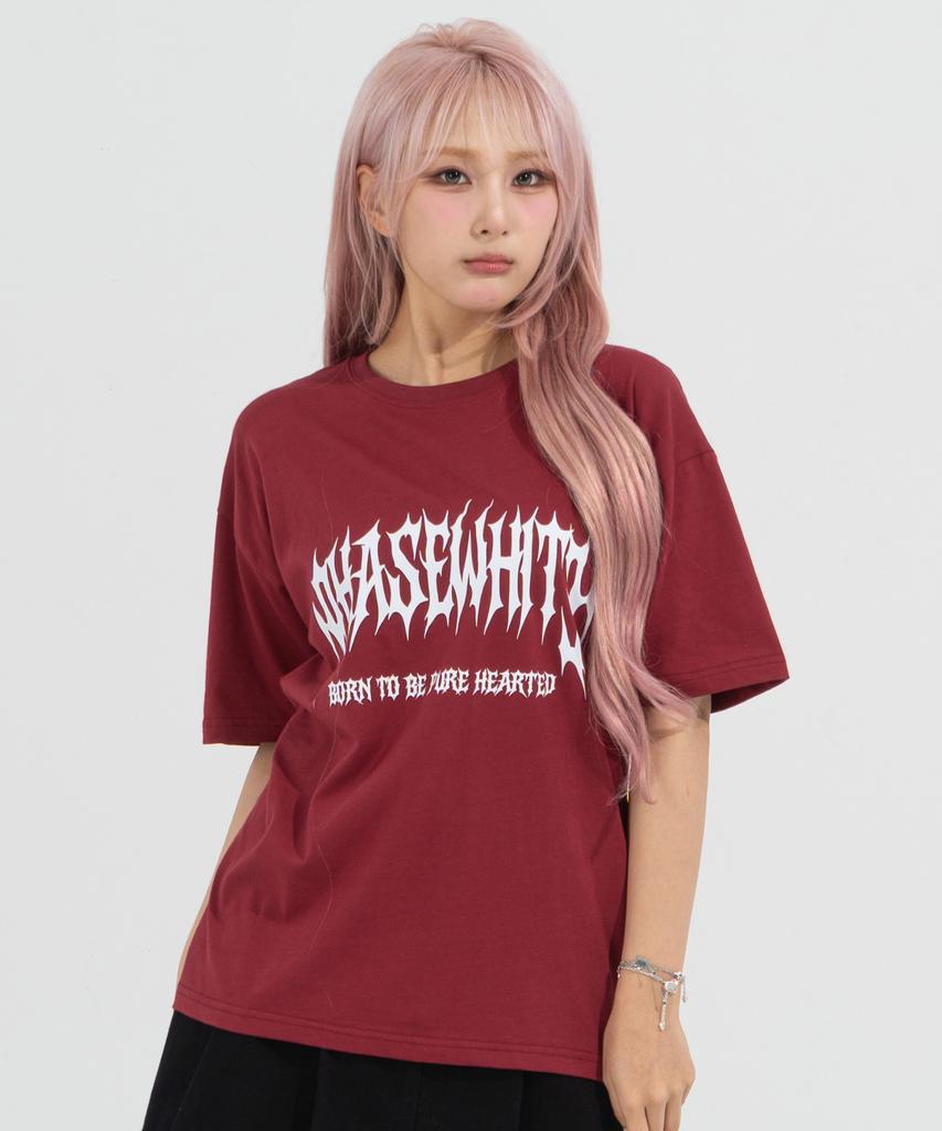 Peijeuhwaiteu [Phase_2] Metal Logo Tee_Burgundy / 8802026-St12
