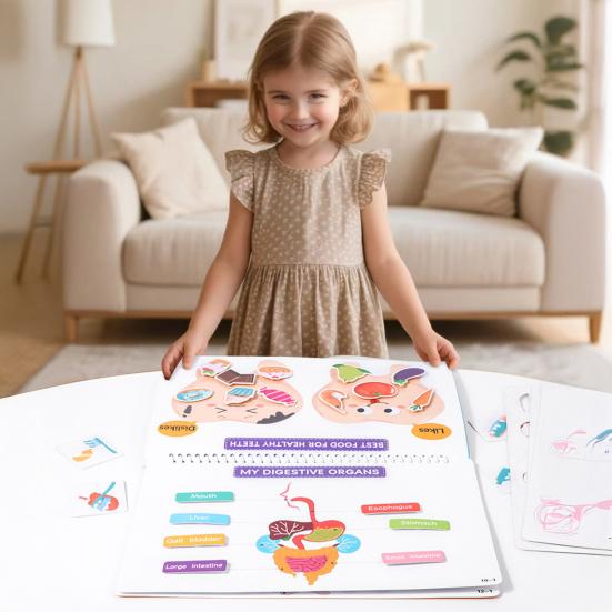 Kids Human Body Busy Book Kindergarten Preschool Body Structure Anatomy Quiet Book Toddlers Educational Body Part Learning Activities Book