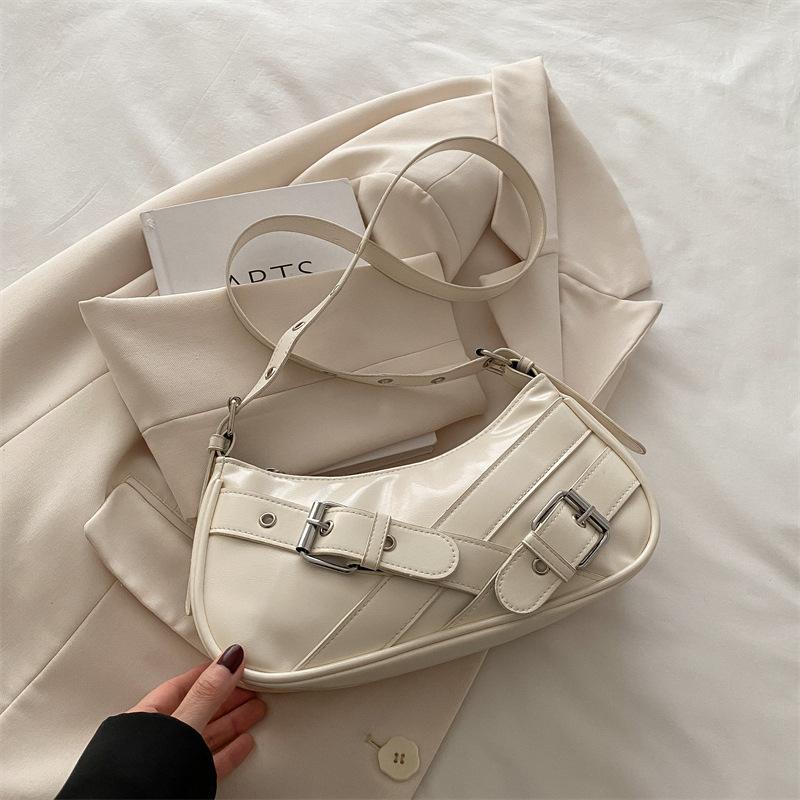 Fashion High Sense Underarm Bag Women's 2025 Spring and Summer New Locomotive Bag Niche Simple Commuter Shoulder Bag