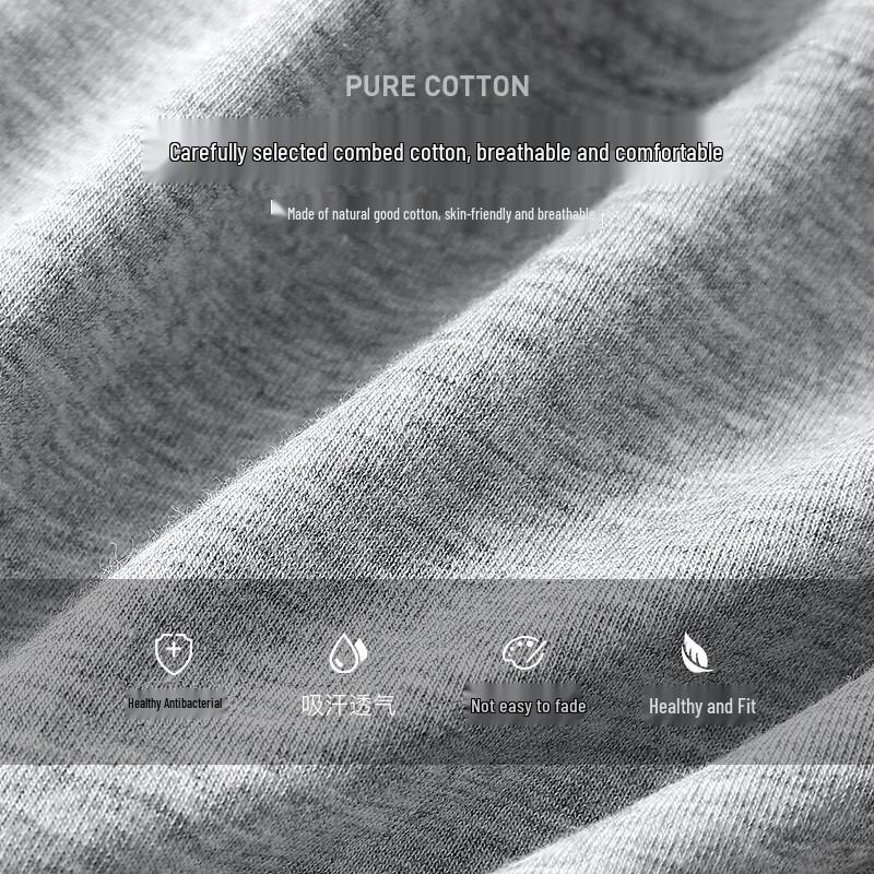 Langsha Men's Combed Cotton Antibacterial Boxer Briefs (4-Pack Classic Solid)